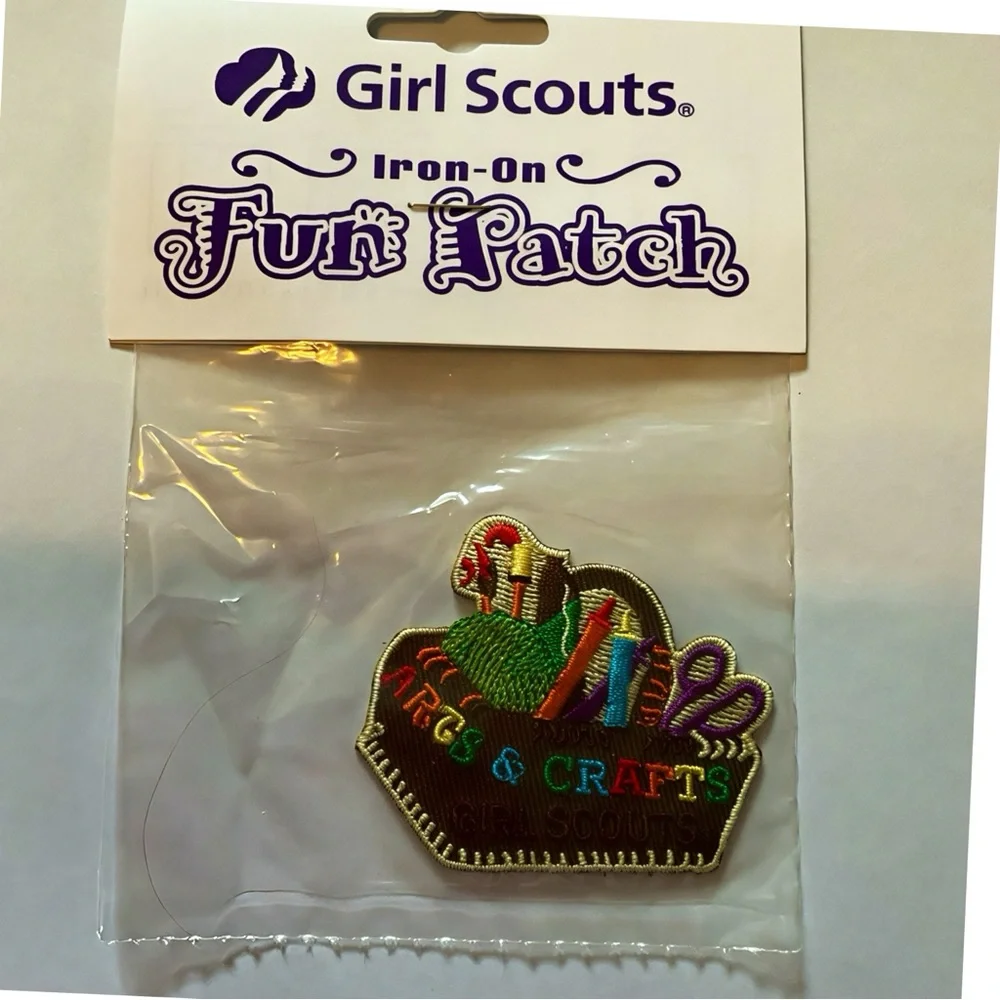 GIRL SCOUTS Iron-On FUN Patches Lot of 4 NWT Never Opened Vintage